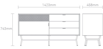 Dang 1 Door / 3 Drawer Console