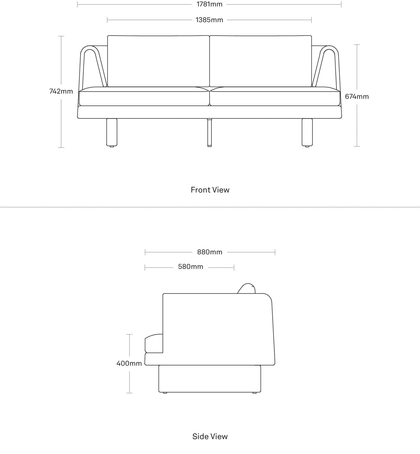 Loophole Outdoor 2 Seat Sofa