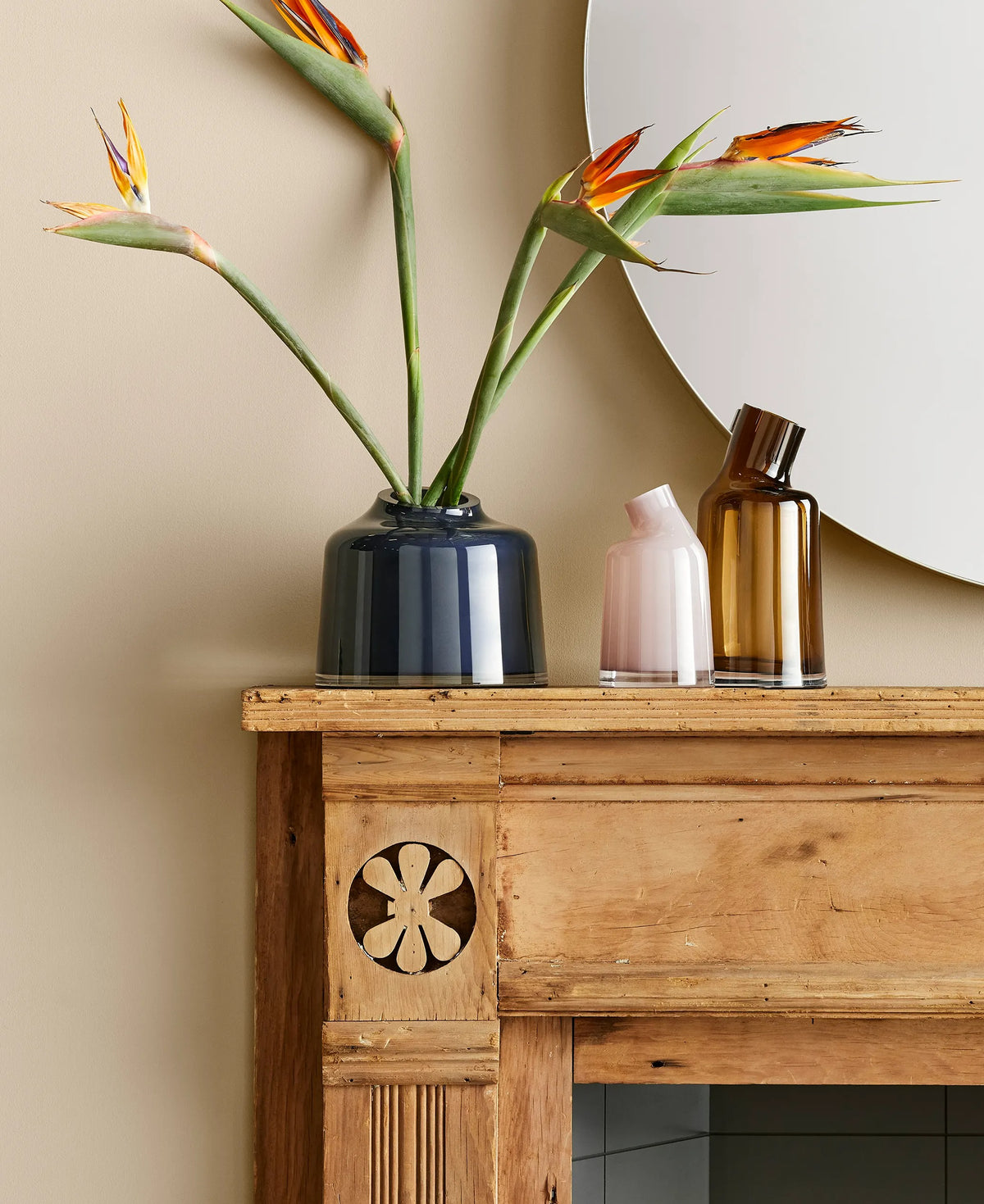 Variant Medium Glass Vase - Amber