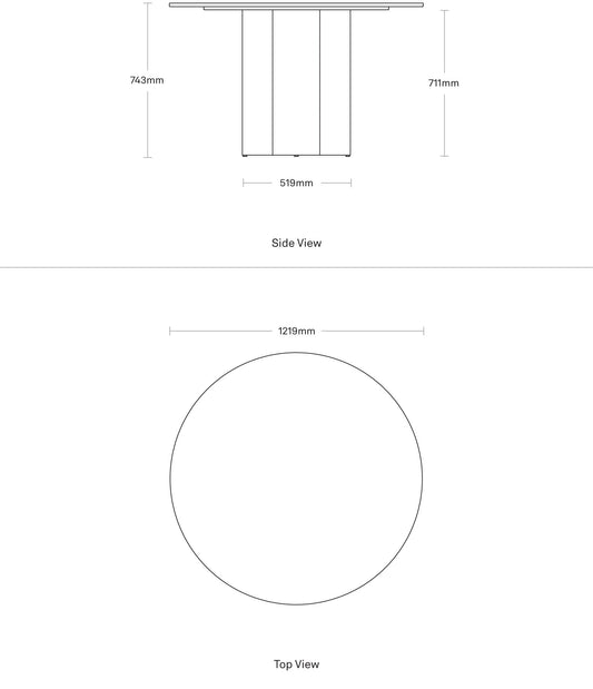 4/4 Round Walnut Dining Table