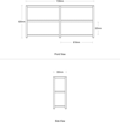 Open Plan Large Low Bookcase