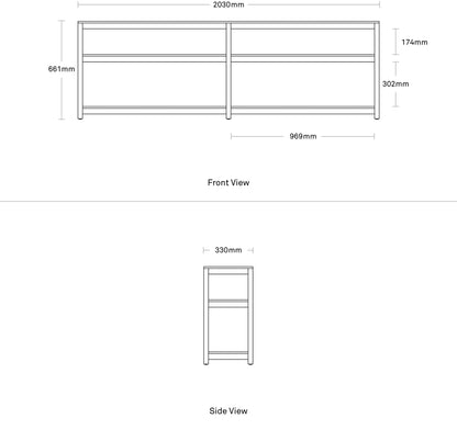 Open Plan Long and Low Bookcase